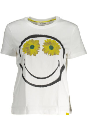 DESIGUAL T-SHIRT MANICHE CORTE DONNA BIANCO