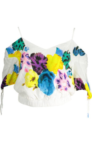 DESIGUAL T-SHIRT MANICHE CORTE DONNA BIANCO