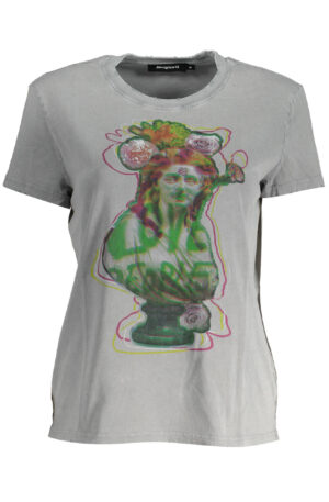 DESIGUAL T-SHIRT MANICHE CORTE DONNA GRIGIO
