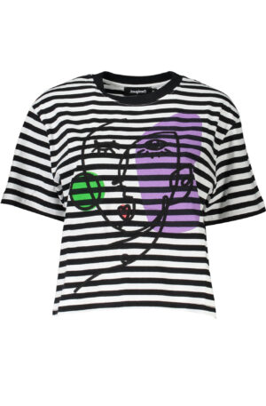 DESIGUAL T-SHIRT MANICHE CORTE DONNA NERO