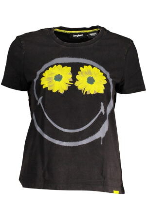 DESIGUAL T-SHIRT MANICHE CORTE DONNA NERO
