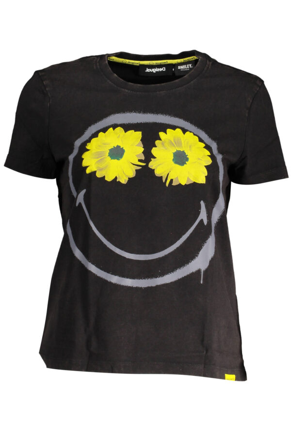 DESIGUAL T-SHIRT MANICHE CORTE DONNA NERO