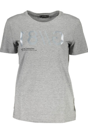 GUESS JEANS T-SHIRT MANICHE CORTE DONNA GRIGIO