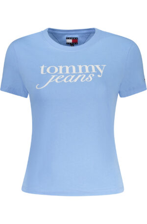 TOMMY HILFIGER T-SHIRT MANICHE CORTE DONNA AZZURRO