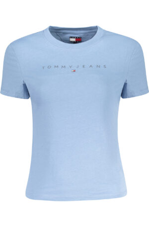 TOMMY HILFIGER T-SHIRT MANICHE CORTE DONNA AZZURRO