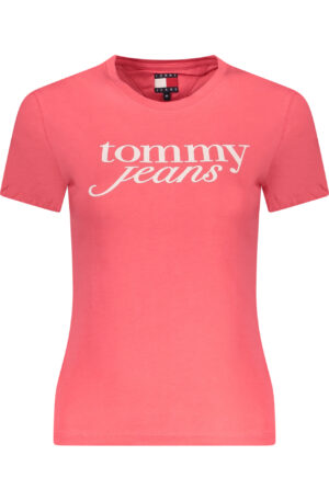 TOMMY HILFIGER T-SHIRT MANICHE CORTE DONNA ROSA