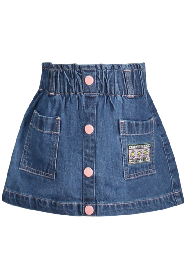 GUESS JEANS GONNA CORTA BAMBINA BLU