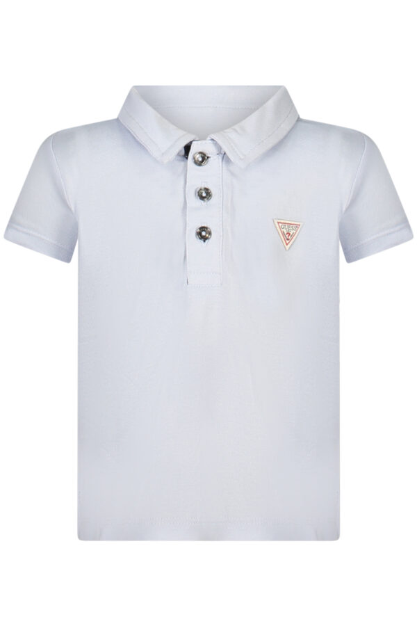 GUESS JEANS POLO MANICHE CORTE BAMBINO AZZURRO