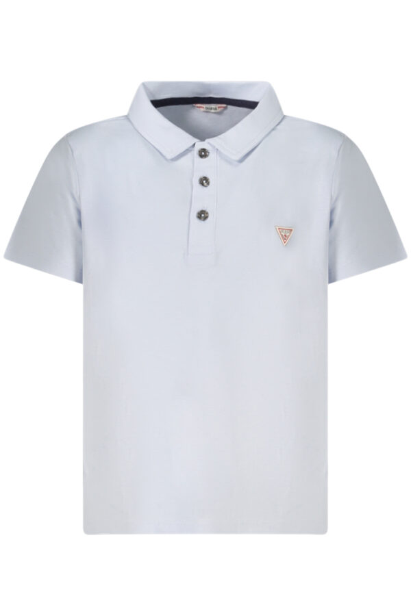 GUESS JEANS POLO MANICHE CORTE BAMBINO AZZURRO